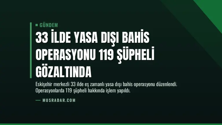 33 İlde Yasa Dışı Bahis Operasyonu 119 Şüpheli Gözaltında