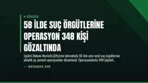 58 İlde Suç Örgütlerine Operasyon 348 Kişi Gözaltında