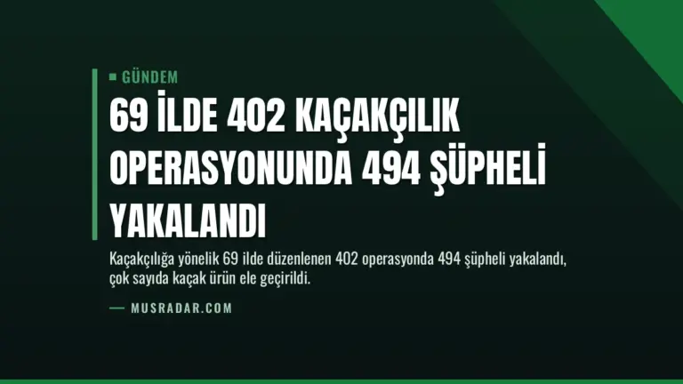 69 İlde 402 Kaçakçılık Operasyonunda 494 Şüpheli Yakalandı