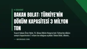 Bakan Bolat: Türkiye’nin Döküm Kapasitesi 3 Milyon Ton