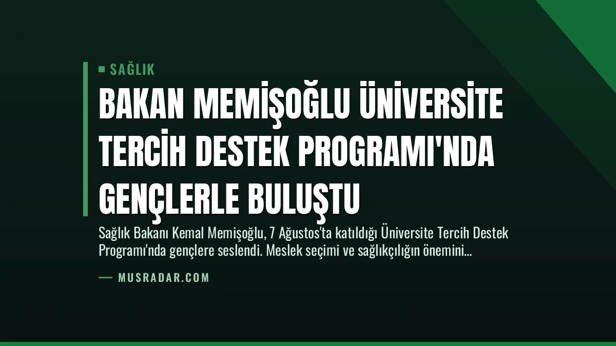 Bakan Memişoğlu Üniversite Tercih Destek Programı’nda Gençlerle Buluştu
