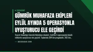 Gümrük Muhafaza Ekipleri Eylül Ayında 5 Operasyonla Uyuşturucu Ele Geçirdi