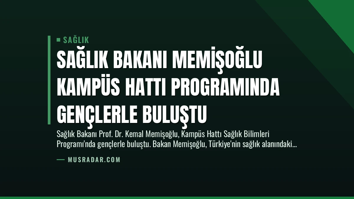 Sağlık Bakanı Memişoğlu Kampüs Hattı Programında Gençlerle Buluştu