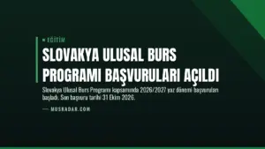 Slovakya Ulusal Burs Programı Başvuruları Açıldı