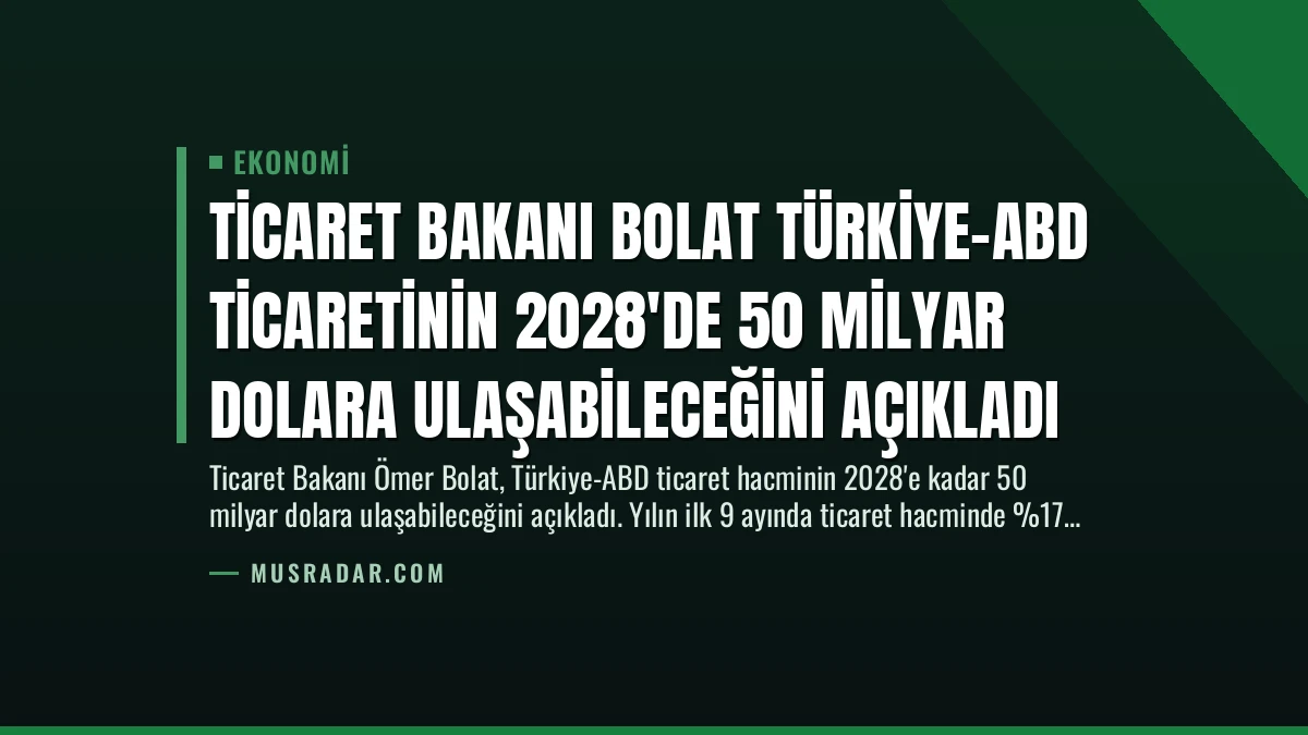 Ticaret Bakanı Bolat Türkiye-ABD Ticaretinin 2028’de 50 Milyar Dolara Ulaşabileceğini Açıkladı