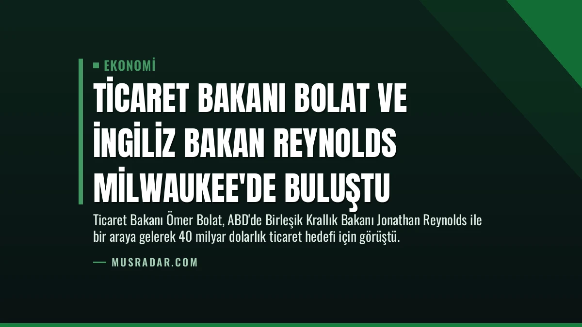 Ticaret Bakanı Bolat ve İngiliz Bakan Reynolds Milwaukee’de Buluştu