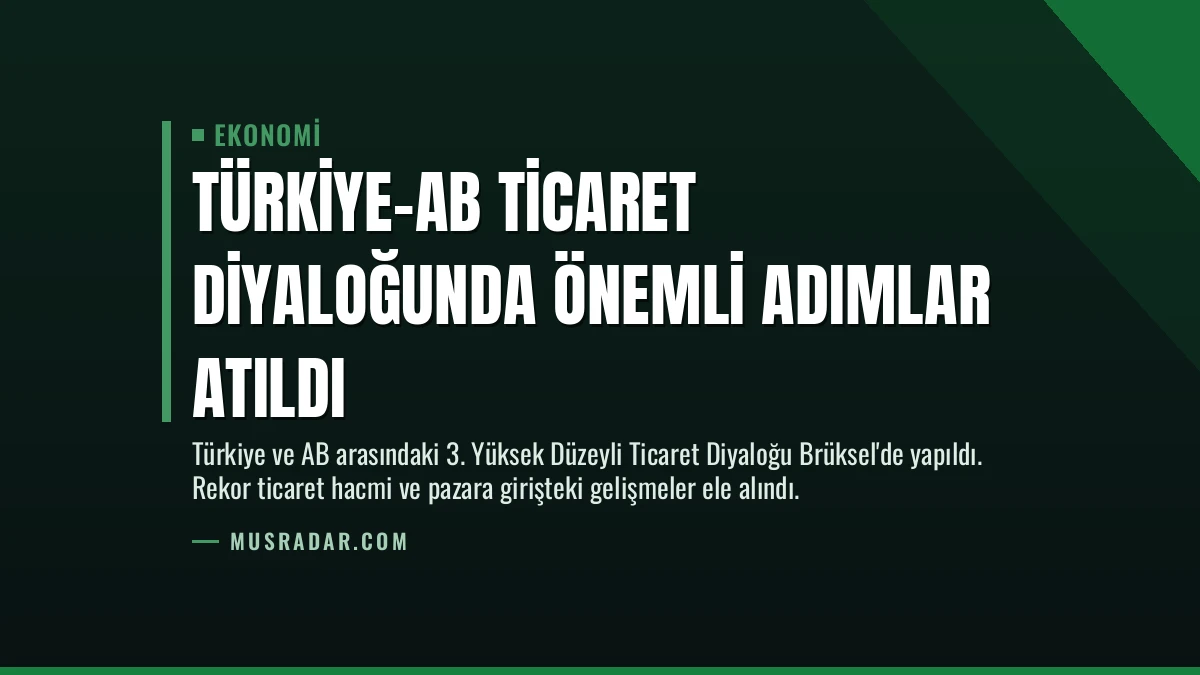 Türkiye-AB Ticaret Diyaloğunda Önemli Adımlar Atıldı